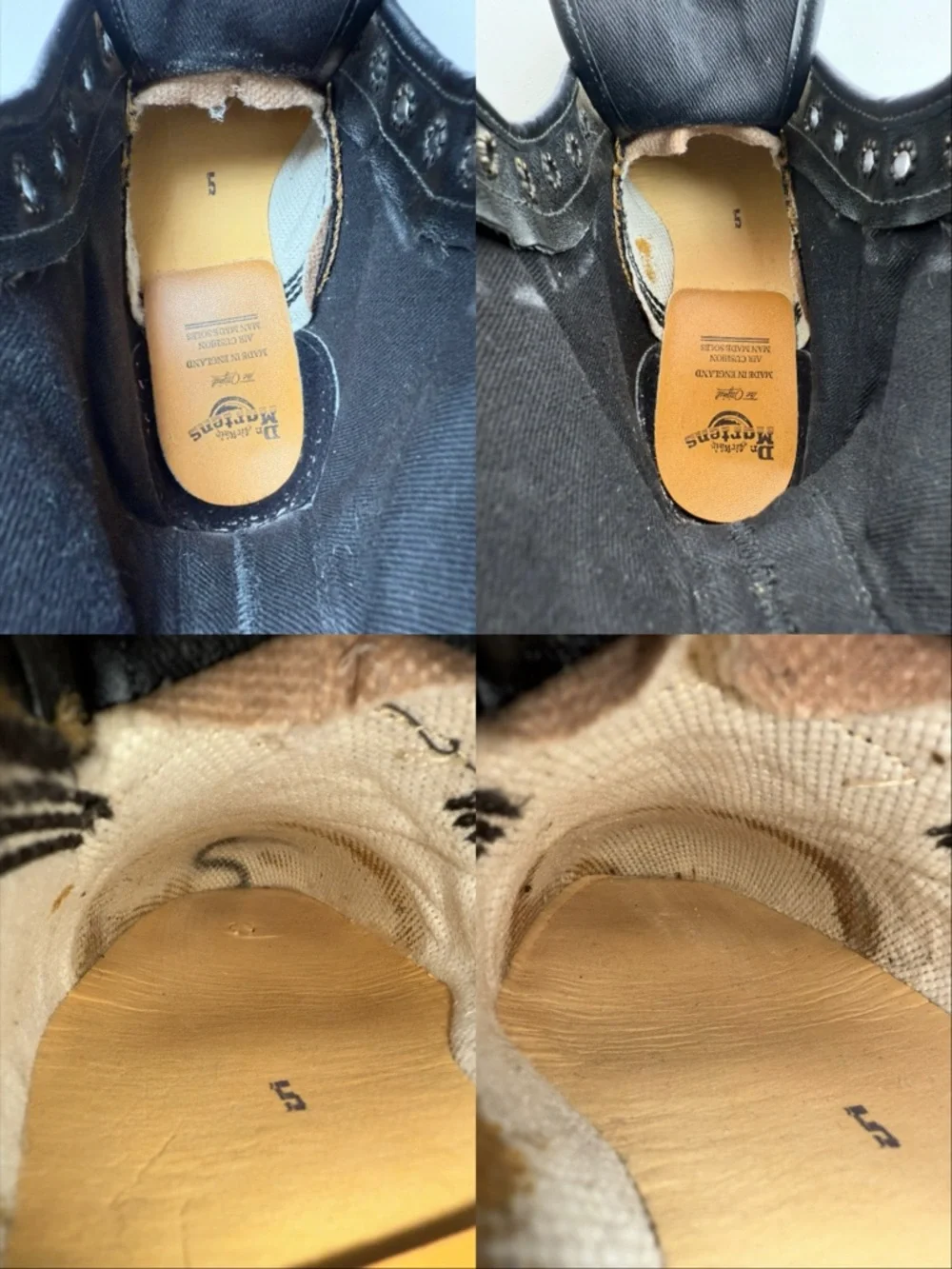 Vintage Dr. Martens England Burlap Floral Lace Fabric Tall Boho MIE Boots UK 5 - Picture 14 of 16